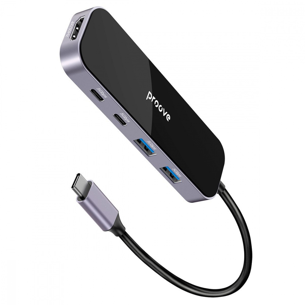 Type-C-Хаб Proove Shadow (2*USB3.0 + Type-C + PD100W + HDMI) — Придбати в Україні - фото 4