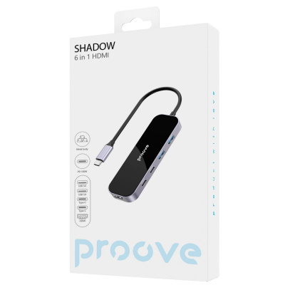 Type-C-Хаб Proove Shadow (2*USB3.0 + Type-C + PD100W + HDMI) — Придбати в Україні