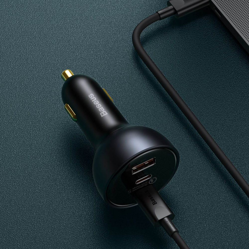 АЗП Baseus Qualcomm Multi-Port Fast Charge 160W (2xType-C + USB) + Кабель Type-C + Type-C 100W — Придбати в Україні - фото 1