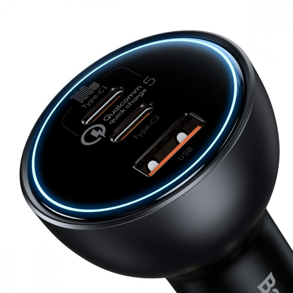 АЗП Baseus Qualcomm Multi-Port Fast Charge 160W (2xType-C + USB) + Кабель Type-C + Type-C 100W — Придбати в Україні - фото 2