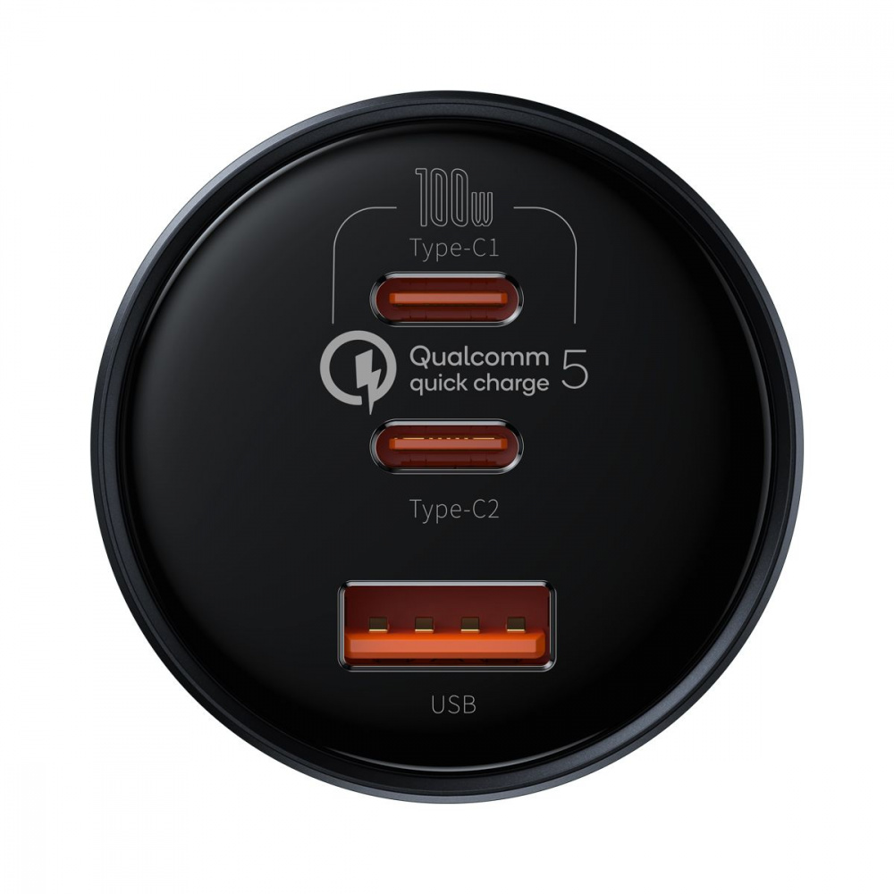 АЗП Baseus Qualcomm Multi-Port Fast Charge 160W (2xType-C + USB) + Кабель Type-C + Type-C 100W — Придбати в Україні - фото 3