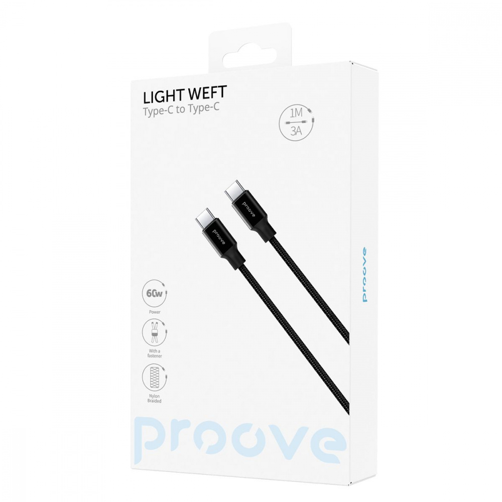 Кабель Proove Light Weft Type-C to Type-C 60W (1m) — Придбати в Україні