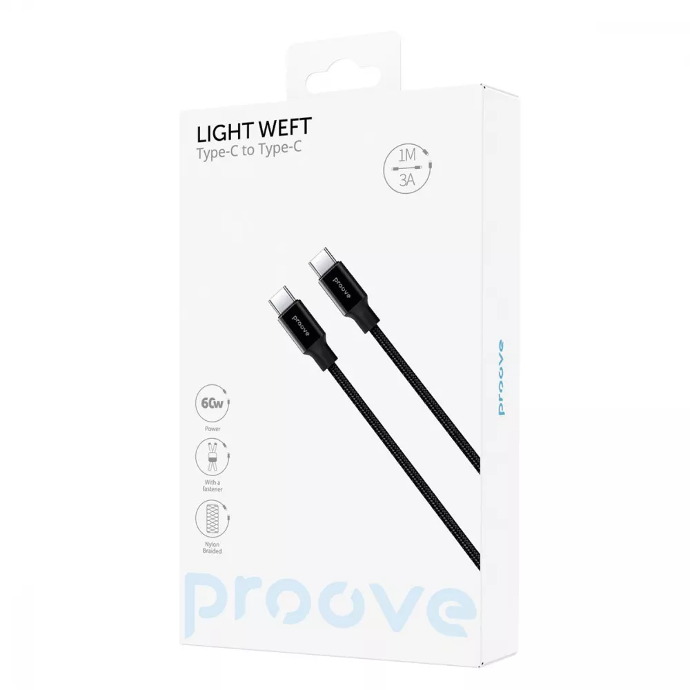 Кабель Proove Light Weft Type-C to Type-C 60W (1m) - фото 1