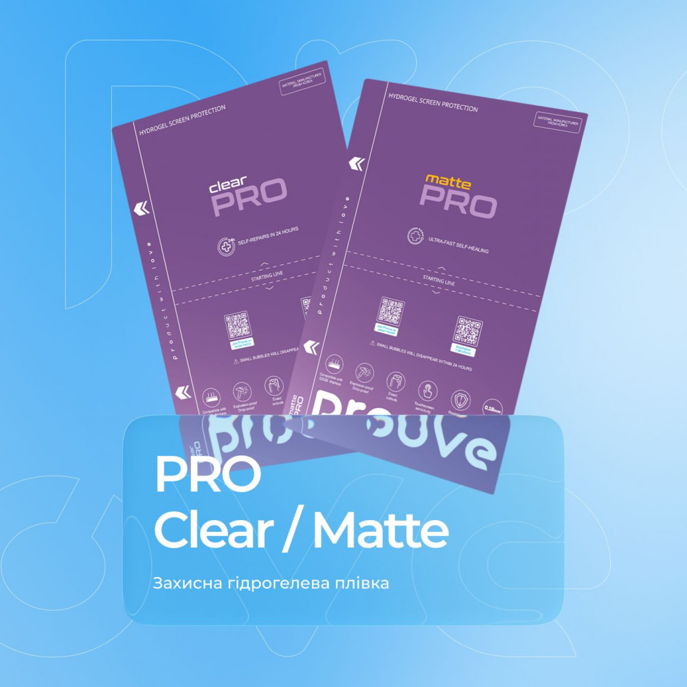 Захисна гідрогелева плівка Proove Hydrogel Screen Protection PRO Clear — Придбати в Україні - фото 2