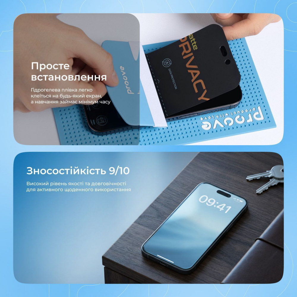 Защитная гидрогелевая пленка Proove Hydrogel Screen Protection PRIVACY Clear - фото 5