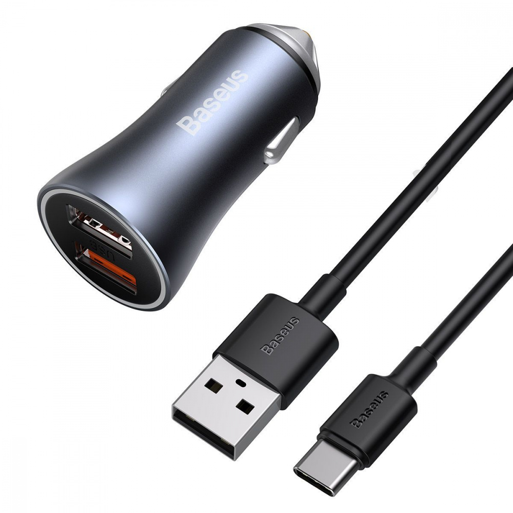АЗП Baseus Golden Contactor Pro 40W 2USB + Cable Type-C 5A (1m) — Придбати в Україні - фото 2