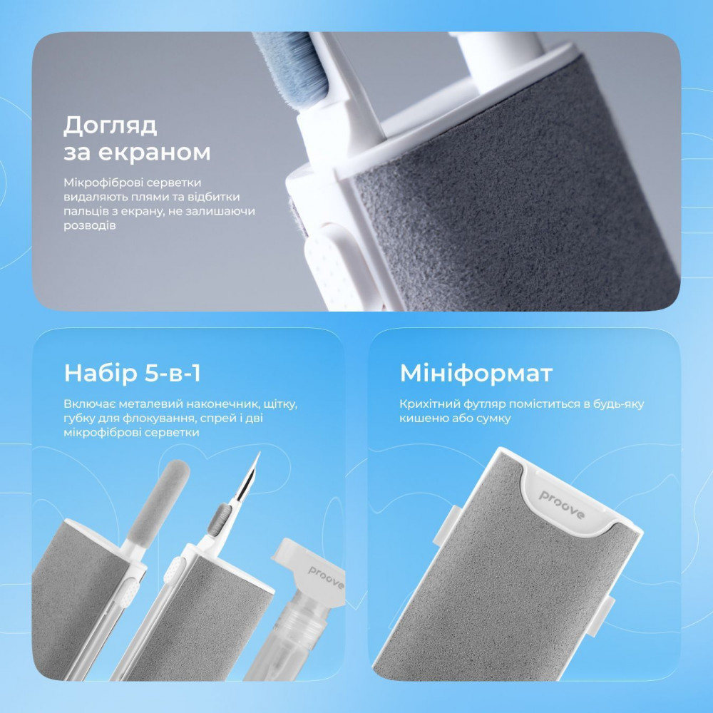 Багатофункціональний набір для чищення Proove Mr. Cleaner 5in1 — Придбати в Україні - фото 7
