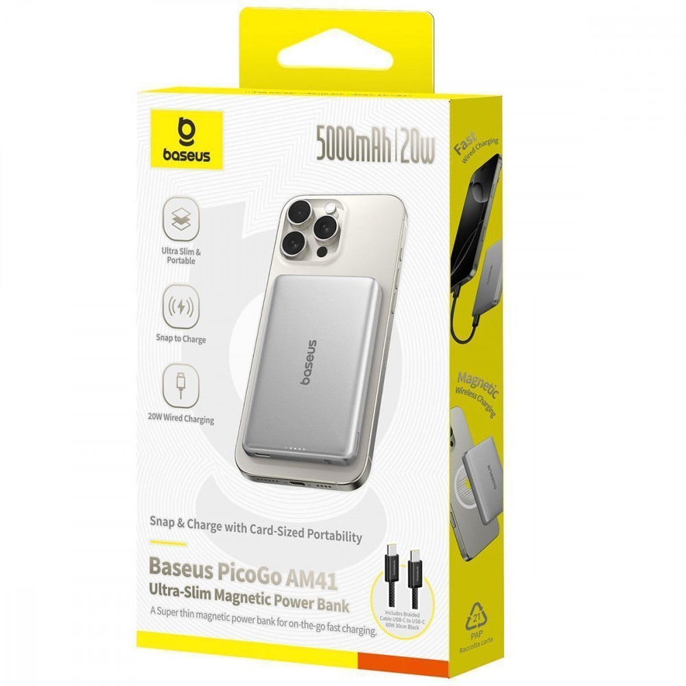Портативная Батарея Baseus PicoGo AM41 Ultra-Slim 5000mAh 20W