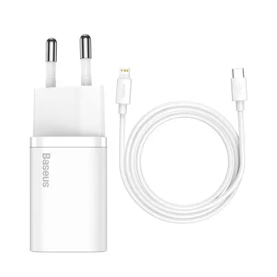 МЗП Baseus Super Silicone Quick Charger 20W (Type-C) + Кабель Type-C to Lightning — Придбати в Україні