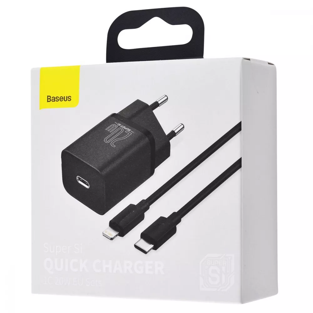 МЗП Baseus Super Silicone Quick Charger 20W (Type-C) + With Cable Type-C to Lightning — Придбати в Україні - фото 2
