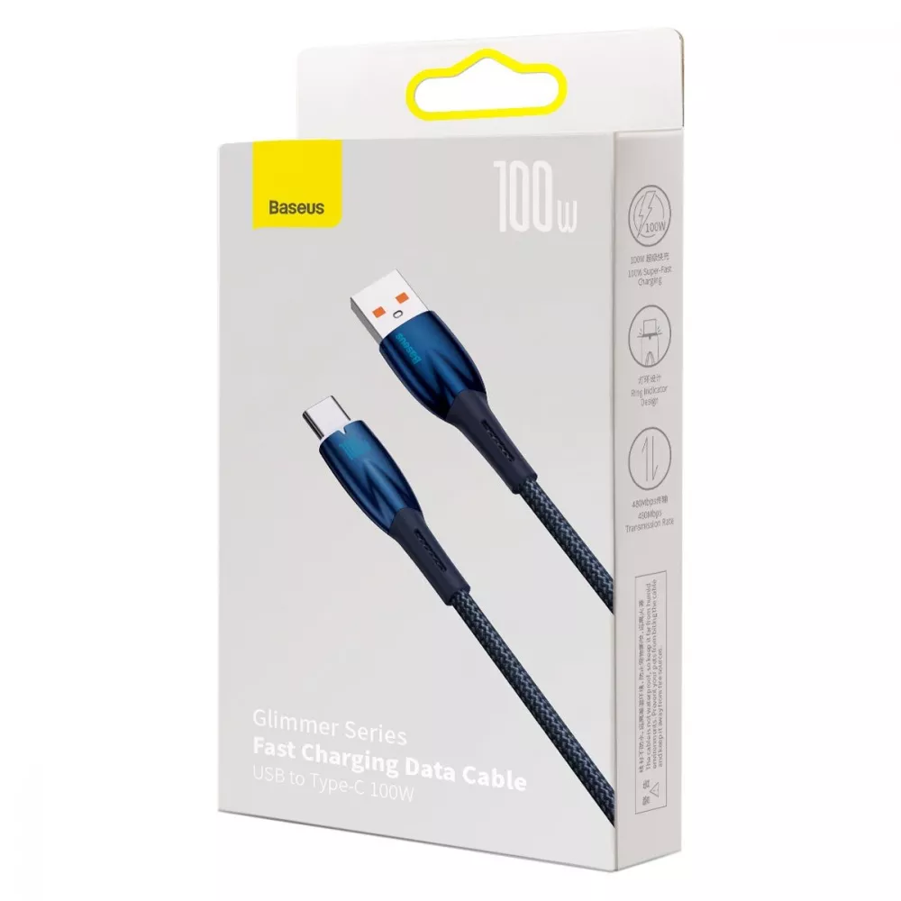 Кабель Baseus Glimmer Series Fast Charging Type-C 100W (2m)