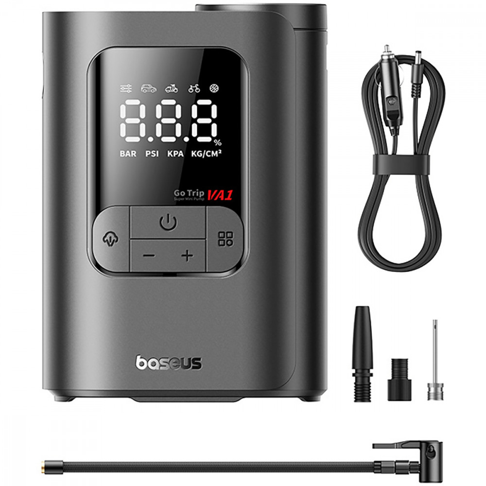 Автомобильный насос Baseus GoTrip VA1 Super Mini 100W (Wired) black (C0119701) Черный на картинке №5