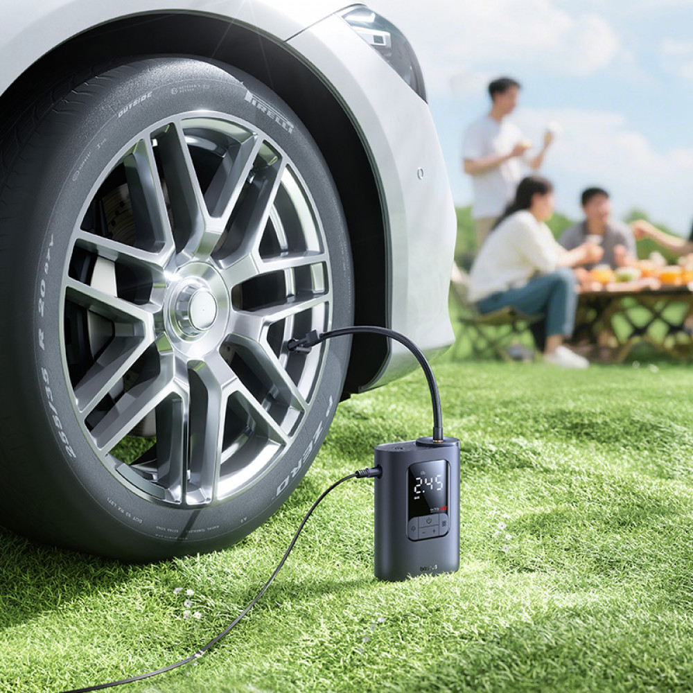 Автомобильный насос Baseus GoTrip VA1 Super Mini 100W (Wired) black (C0119701) Черный на картинке №6