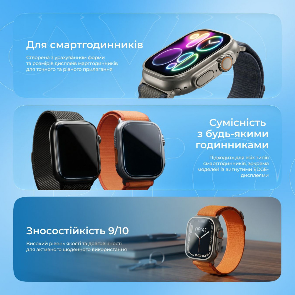 Защитная гидрогелевая пленка Proove Hydrogel Screen Protection WATCH EDITION Clear - фото 3