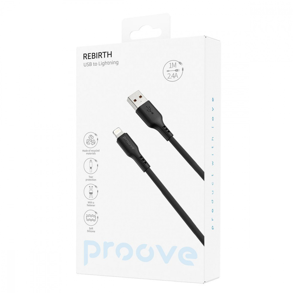 Кабель Proove Rebirth USB to Lightning 2.4A (1m) - фото 1
