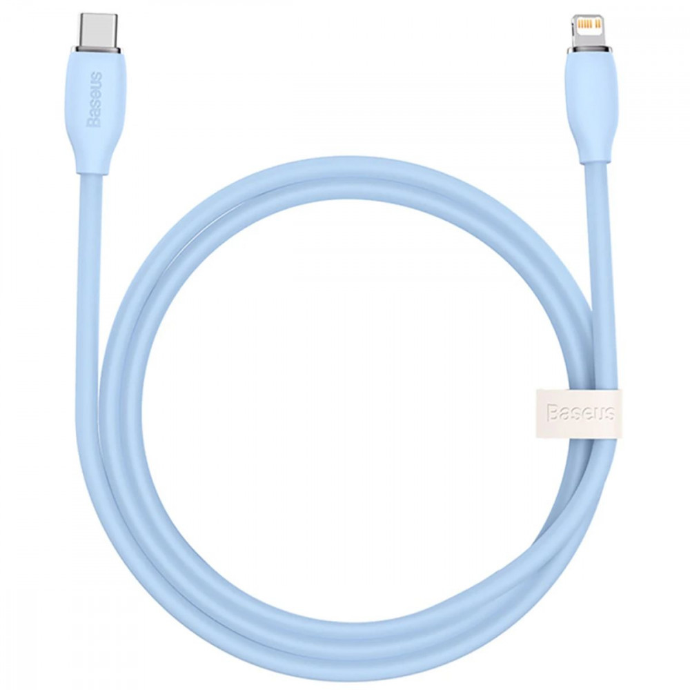 Кабель Baseus Foamed Silicone Fast Charging Type-C to Lightning 20W (1m) blue (E0426A02) Синий на картинке №1