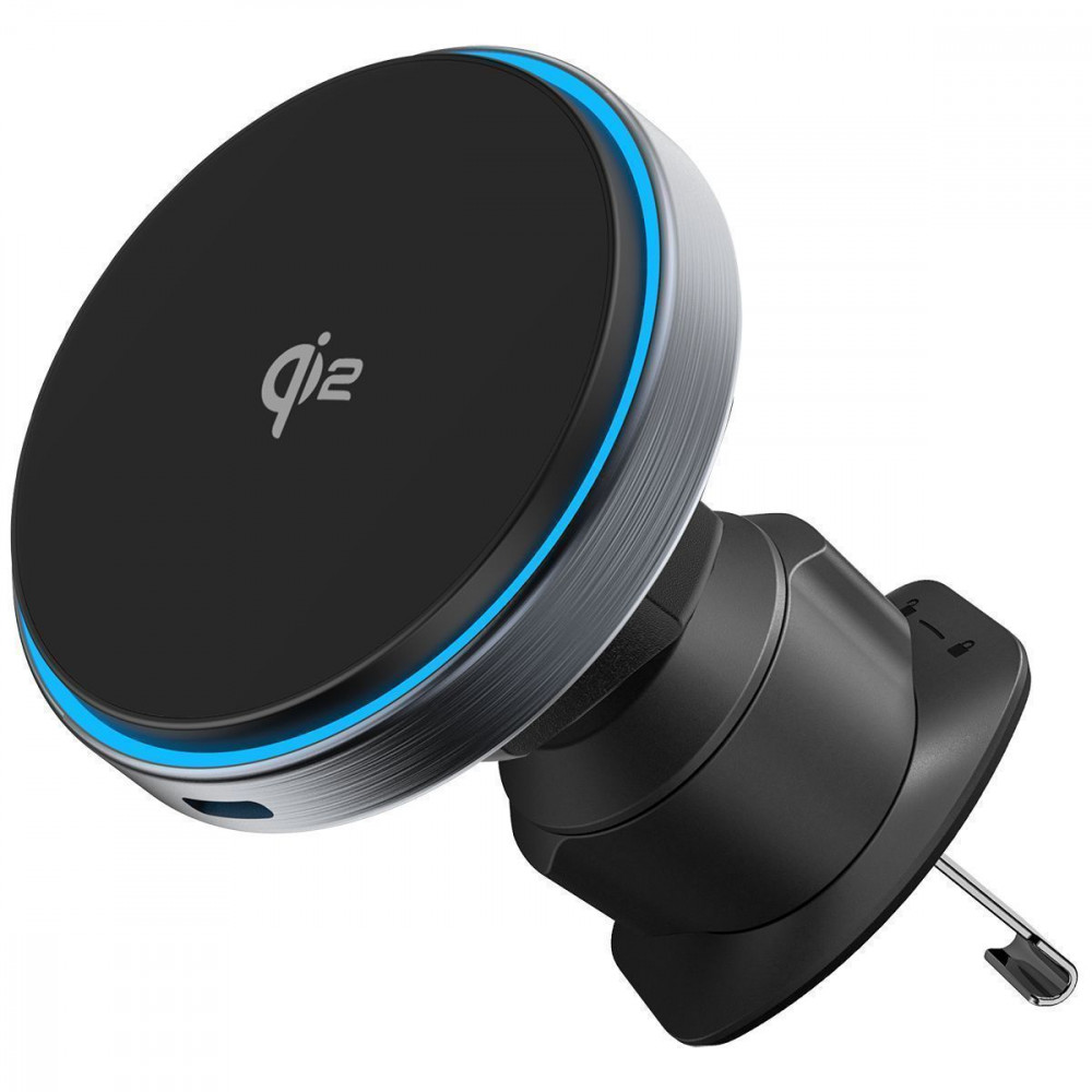 Автодержатель с Беспроводной Зарядкой Proove Titanium Circle Qi2 15W gray на картинке №1