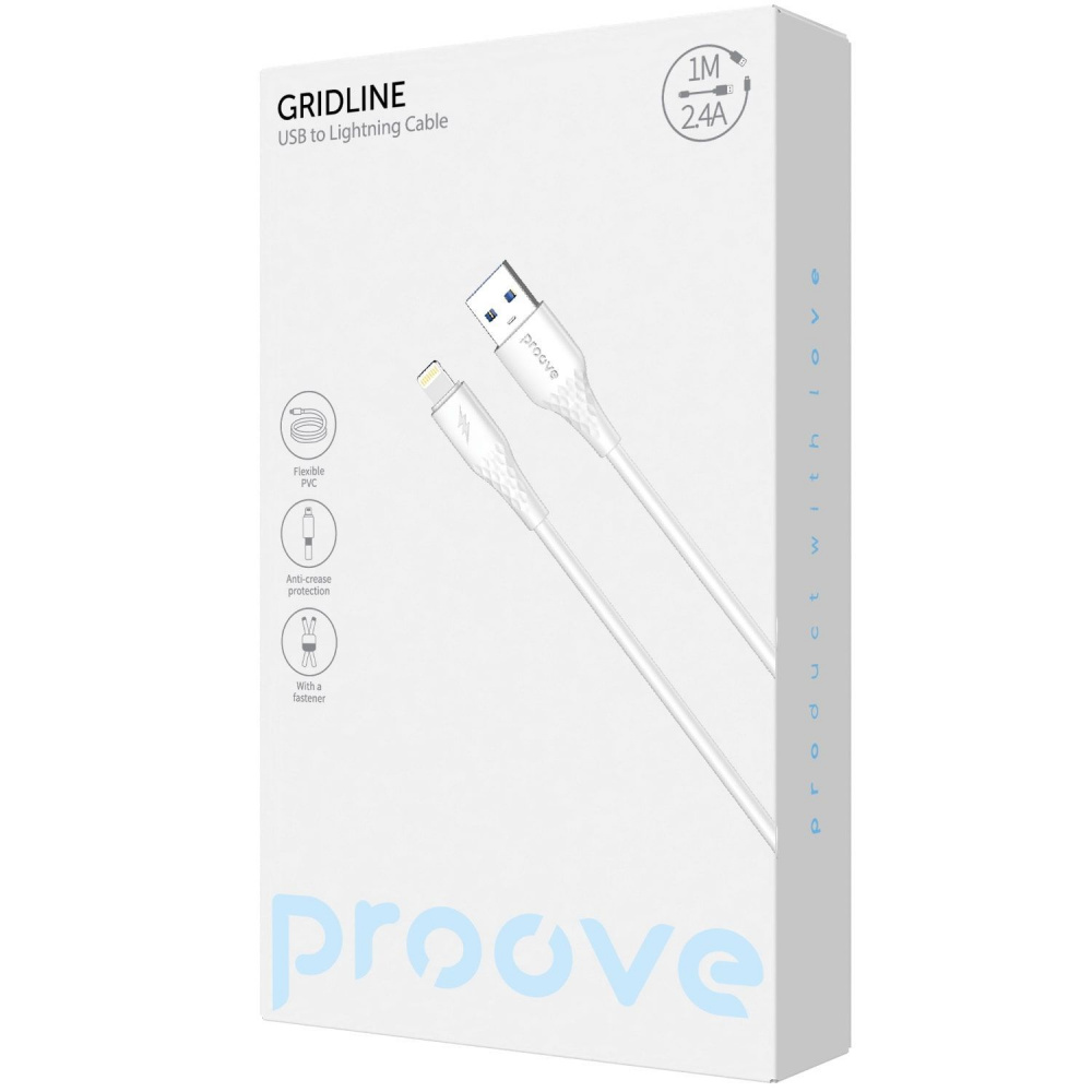 Кабель Proove GridLine USB to Lightning 2.4A (1m) - фото 1