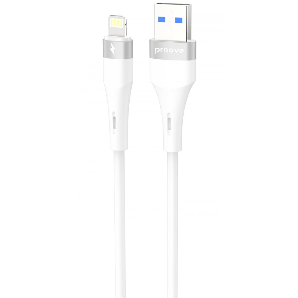 Кабель Proove Light Silicone Plus USB to Lightning 2.4A (1m) white на малюнкі №1