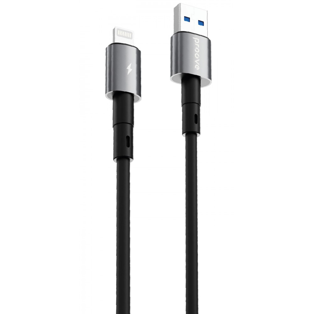 Кабель Proove Silicraft USB to Lightning 2.4A (1m) black на малюнкі №1