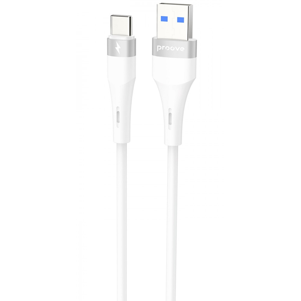 Кабель Proove Light Silicone Plus USB to Type-C 3A (1m) white на малюнкі №1
