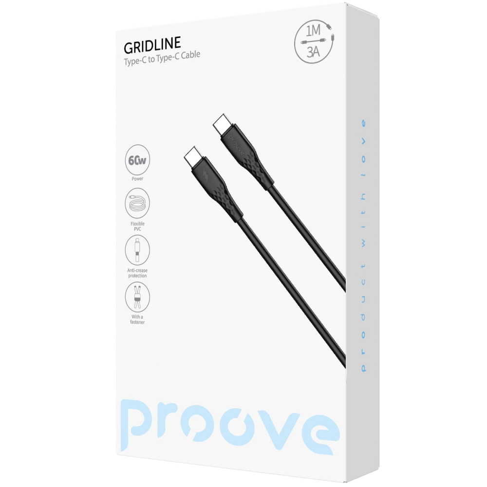 Кабель Proove GridLine Type-C to Type-C 60W (1m) - фото 1