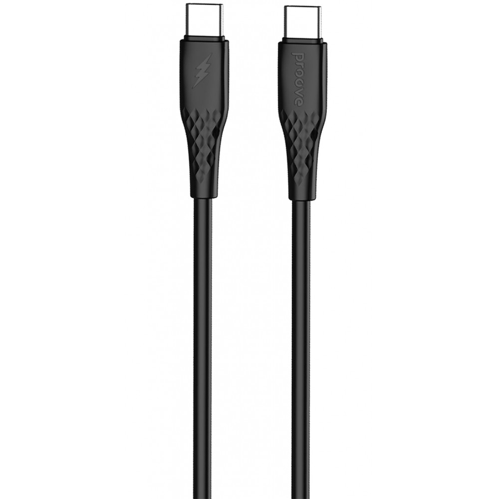 Кабель Proove GridLine Type-C to Type-C 60W (1m) black на малюнкі №1