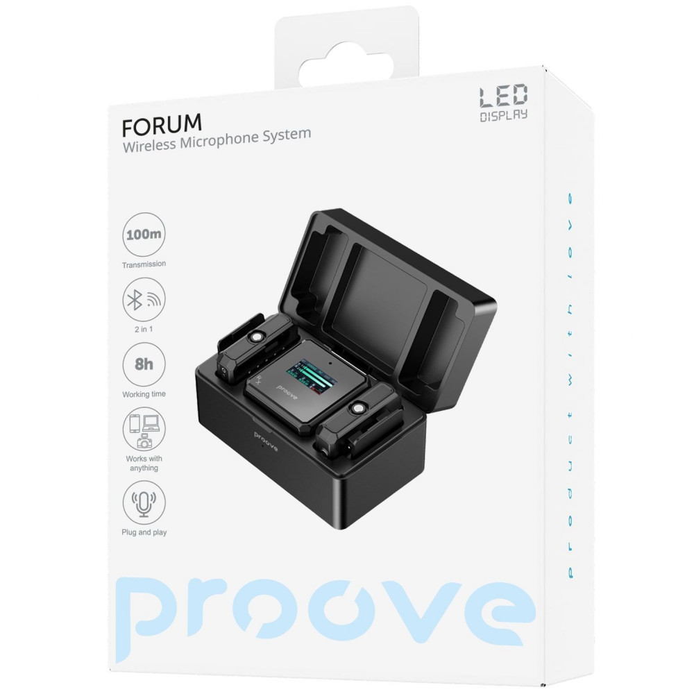 Бездротовий петличний мікрофон Proove Forum black на малюнкі №2