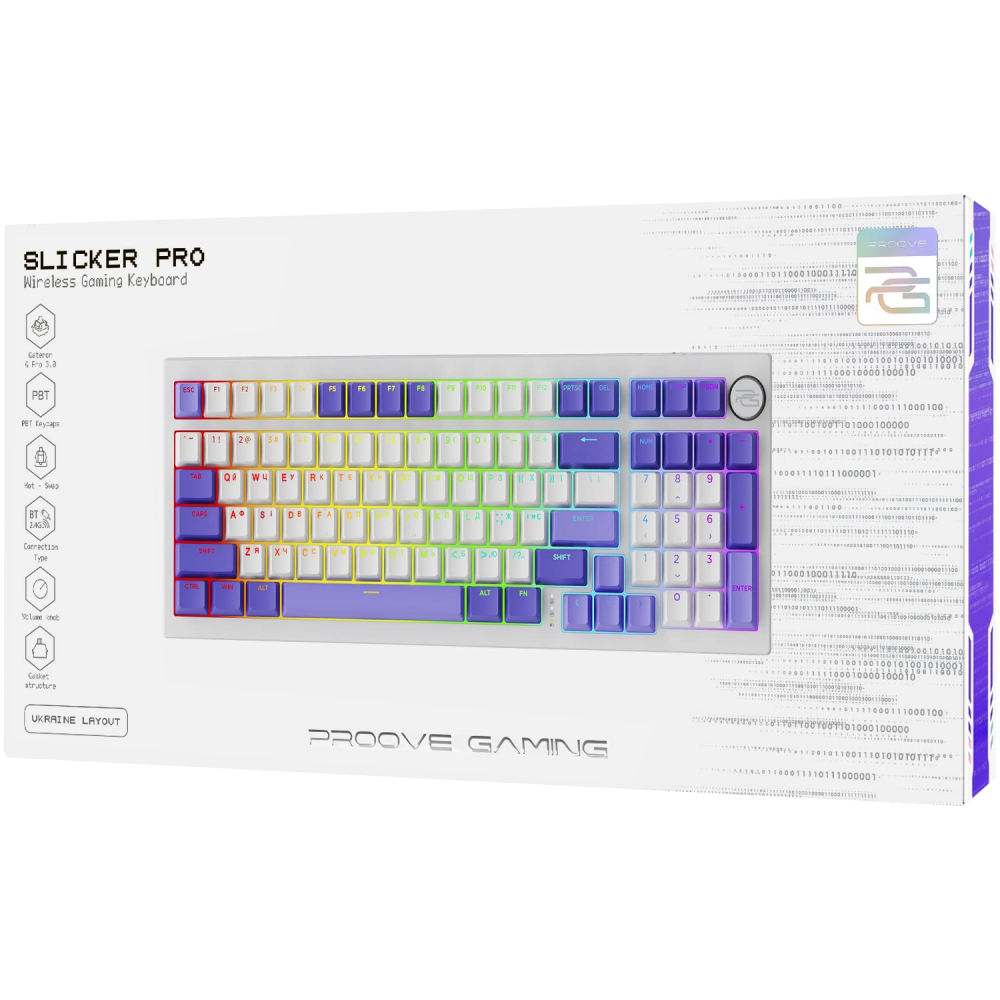 Бездротова клавіатура Proove Gaming Slicker Pro (Ukraine Layout) — Придбати в Україні - фото 1