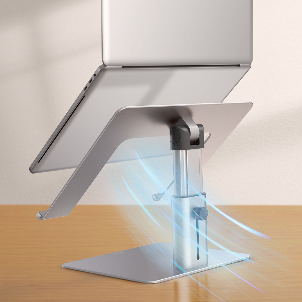 Подставка для ноутбука Baseus Metal Adjustable Laptop Stand Silver - фото 7