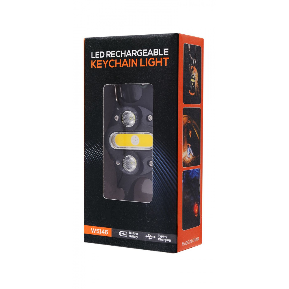 Акумуляторний LED ліхтарик W5146 з Type-C (7 режимів, карабін, ніж, магніт) — Придбати в Україні - фото 1