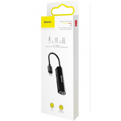 Купить Переходник AUX Baseus L52 Lightning to 2xLightning + 3.5mm 30512 - Ncase