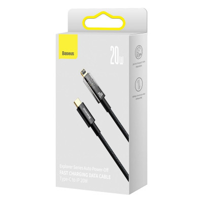 Кабель Baseus Explorer Series Auto Power-Off Type-C to Lightning 20W (1m)
