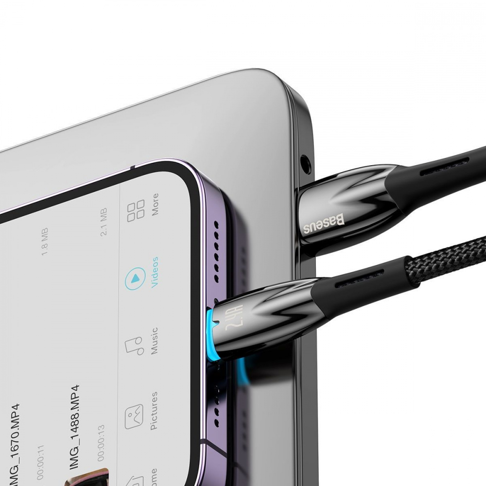 Кабель Baseus Glimmer Series Fast Charging Lightning 2.4A (2m) — Придбати в Україні - фото 4