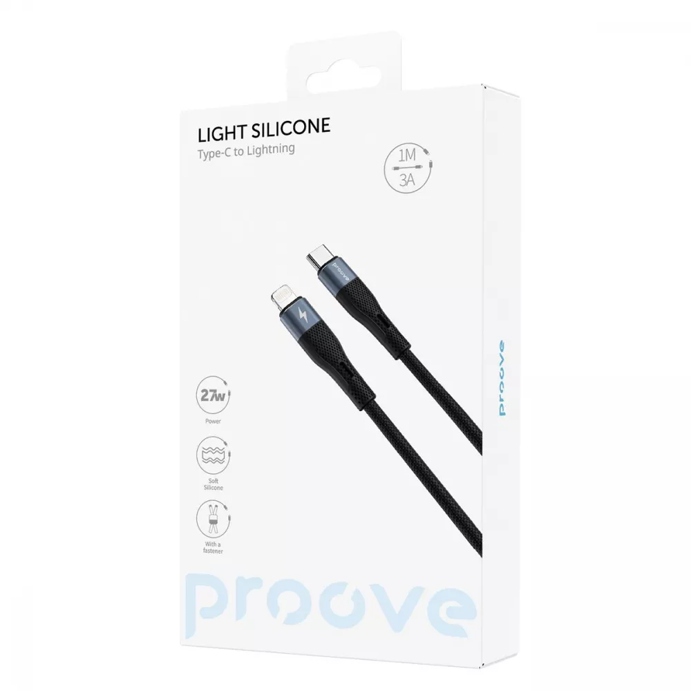 Кабель Proove Light Silicone Type-C to Lightning 27W (1m)
