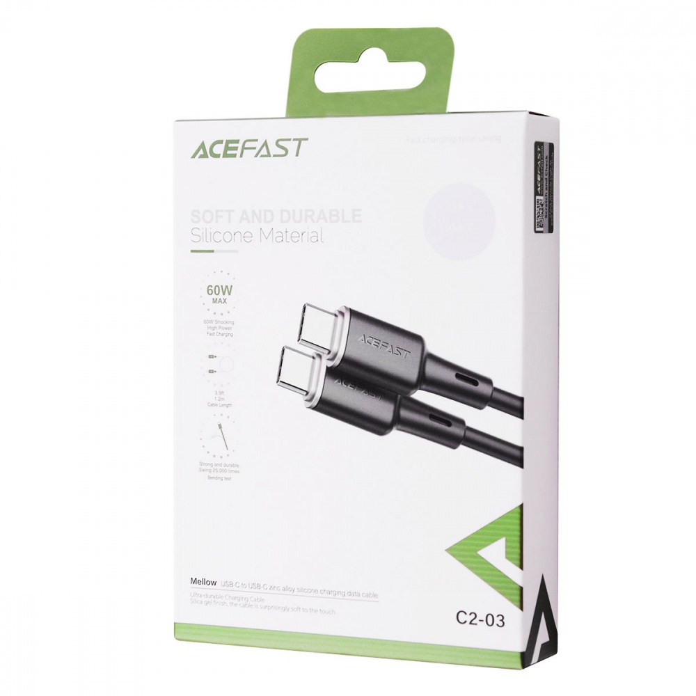 Кабель Acefast C2-03 Type-C to Type-C 60W (1.2m) — Придбати в Україні