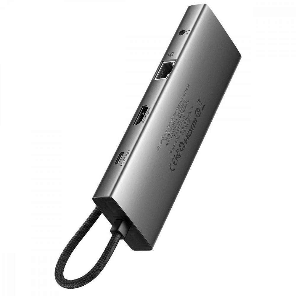 Type-C-Хаб Baseus UltraJoy Series 10-Port HUB (HDMI+VGA+USB3.0*3+PD+RJ45+SD/TF+3.5mm) — Придбати в Україні - фото 2