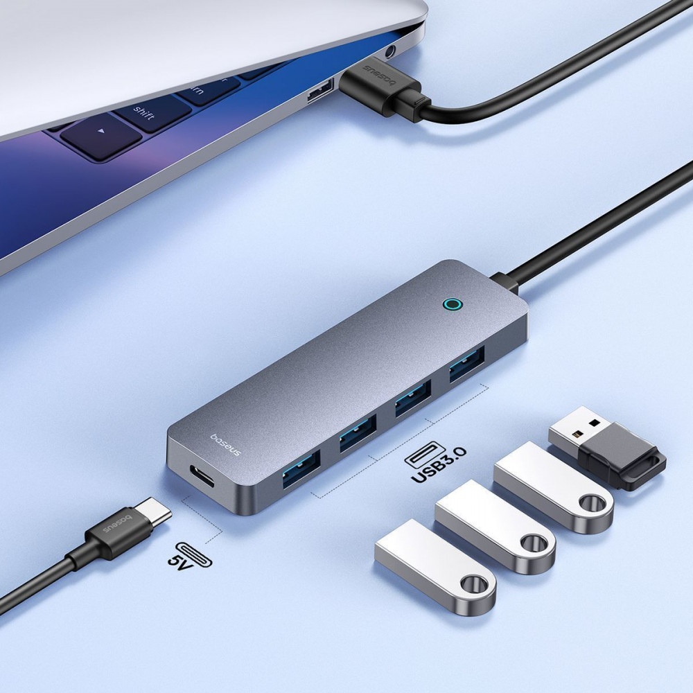 USB-Хаб Baseus UltraJoy Series 4-Port HUB Lite 15cm (USB3.0*4+Type-C) — Придбати в Україні - фото 4