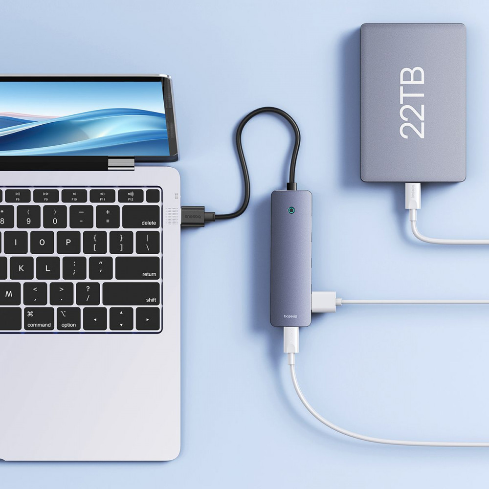 USB-Хаб Baseus UltraJoy Series 4-Port HUB Lite 15cm (USB3.0*4+Type-C) — Придбати в Україні - фото 5