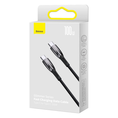 Кабель Baseus Glimmer Series Fast Charging Type-C to Type-C 100W (2m) — Придбати в Україні