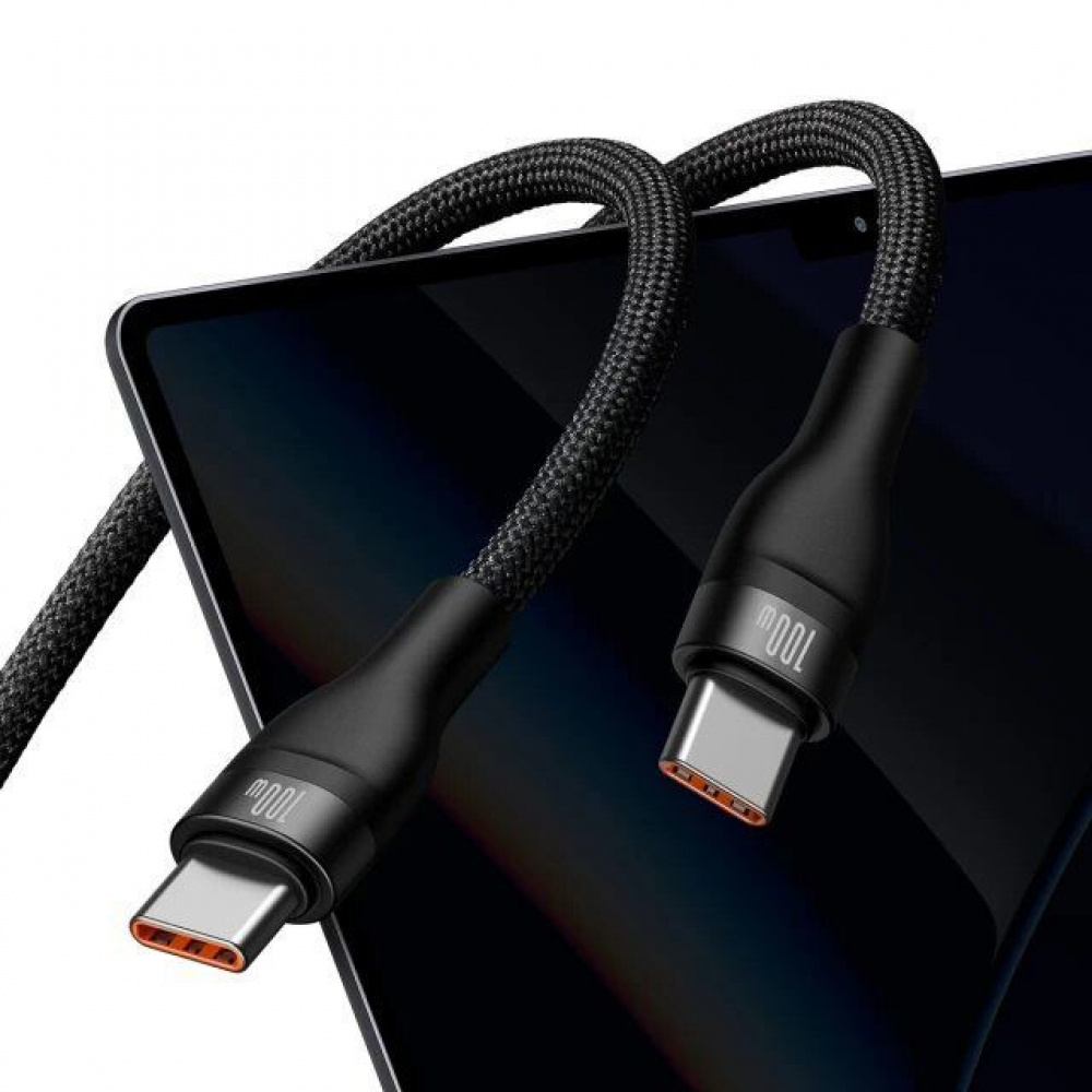 Кабель Baseus Flash Series 2 One-for-Two Fast Charging Type-C (Type-C + Type-C) 100W (1.5m) — Придбати в Україні - фото 1