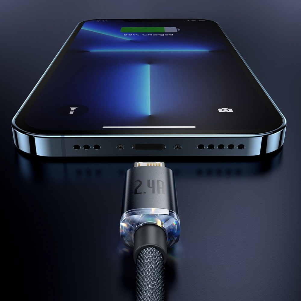 Кабель Baseus Crystal Shine Series Fast Charging Lightning 2.4A (1.2m) — Придбати в Україні - фото 3