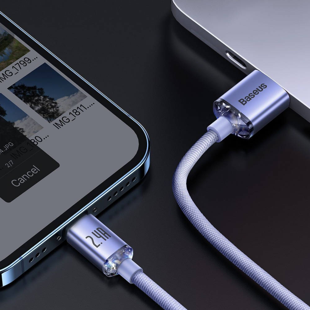 Кабель Baseus Crystal Shine Series Fast Charging Lightning 2.4A (1.2m) — Придбати в Україні - фото 2