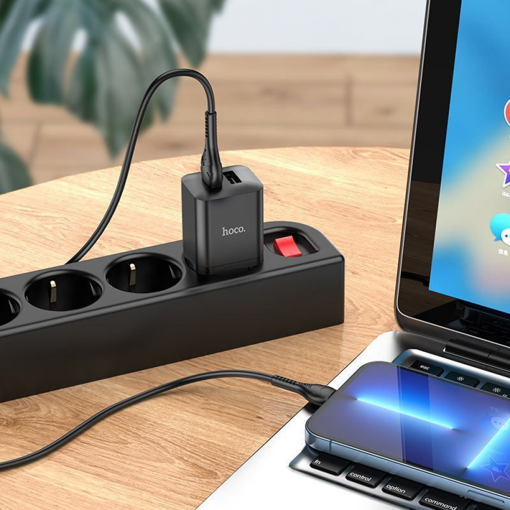 МЗП Hoco N25 Maker (2 USB) + Кабель Lightning — Придбати в Україні - фото 3