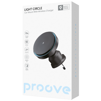 Купить Автодержатель с Беспроводной Зарядкой Proove Light Circle 15W 47926 - Ncase