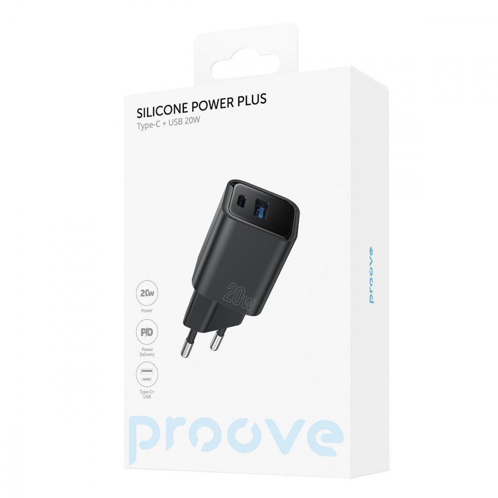 СЗУ Proove Silicone Power Plus 20W (Type-C + USB) - фото 1