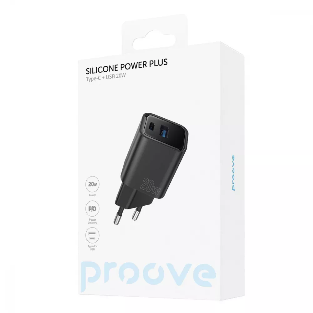 СЗУ Proove Silicone Power Plus 20W (Type-C + USB)
