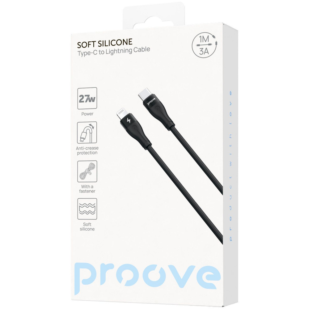 Кабель Proove Soft Silicone Type-C to Lightning 27W (1m) - фото 1