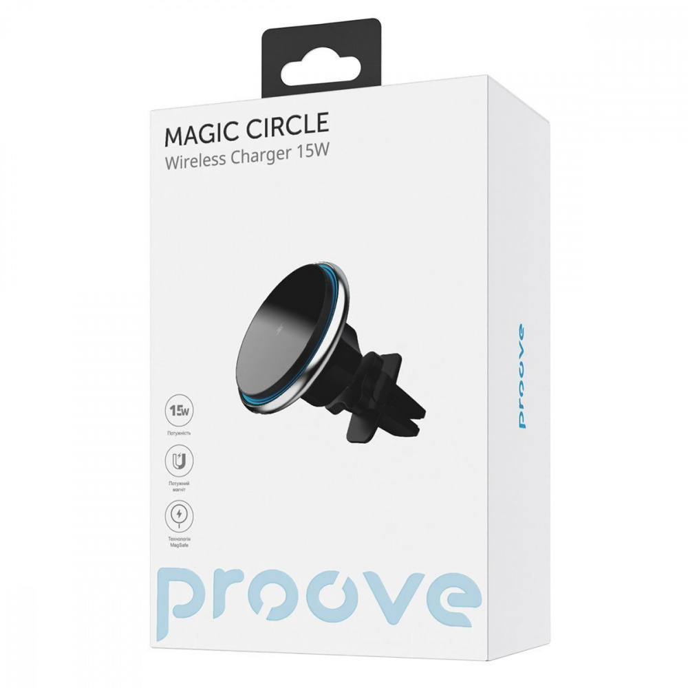 Автомобільний тримач з Бездротовим ЗП Proove Magic Circle 15W — Придбати в Україні - фото 1