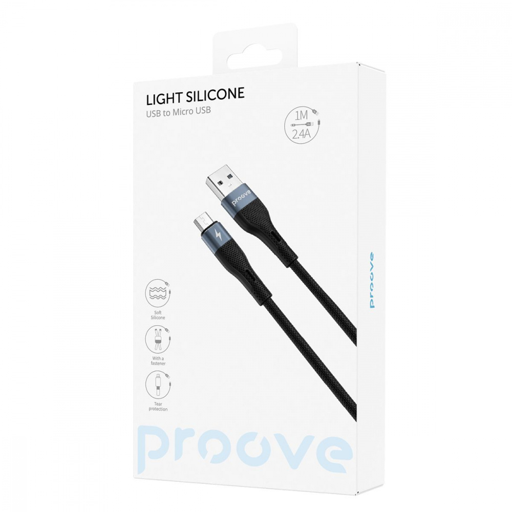 Кабель Proove Light Silicone Micro USB 2.4A (1m) — Придбати в Україні